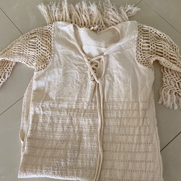 Jaline 100% Cotton Artisan Summer Boho Makrame Handwoven Beachwear Dress Size S - Picture 4 of 11
